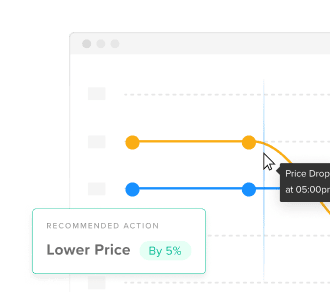 Price monitoring preview with action to decrease prices to match competitors.